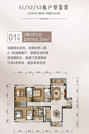 正升华府4室2厅1厨3卫建面164.39㎡