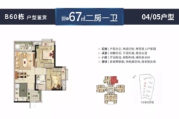 北部万科城2室2厅1厨1卫建面67.00㎡